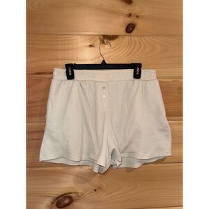 Women's Cream Waffle Knit Boxer Style Lounge Shorts
